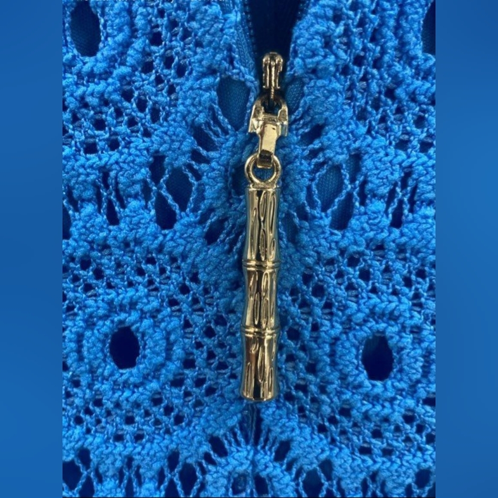 Lilly Pulitzer Designer Blue Sheath Mini Lace Dress Mock Neck Small - Picture 4 of 6